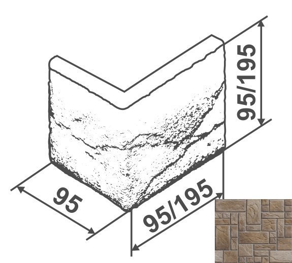 Искусственный камень Мальта угол 113 9,5х9,5х9,5