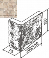Искусственный камень Валетта угол 153 15х7,5х15