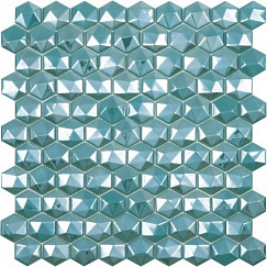 Мозаика Hex Diamond № 370D Бирюзовый (на сетке) 31,7x30,7
