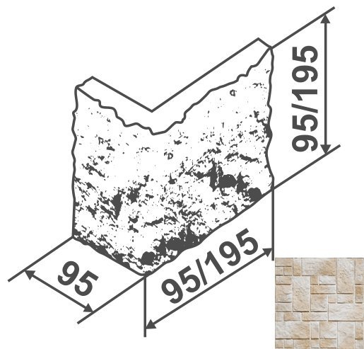 Искусственный камень Нарва угол 048 9,5х9,5х9,5