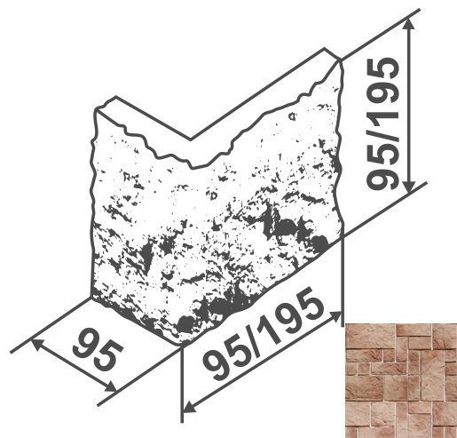 Искусственный камень Нарва угол 045 9,5х9,5х9,5
