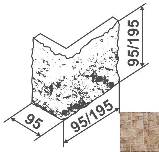 Искусственный камень Нарва угол 046 9,5х9,5х9,5