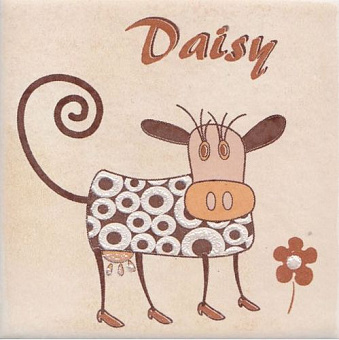 Malaga Animals Milka Beige Motyw A (Корова Daisy) 9,8*9,8