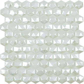 Мозаика Hex Diamond № 350D Белый (на сетке) 31,7x30,7