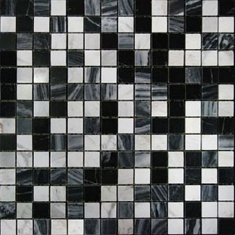 Мозаика 2х2, Black Marquina сетка 30,5х30,5х7
