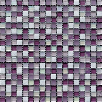 Мозаика 1,5х1,5, Onix/violet mix сетка 30,5х30,5х8