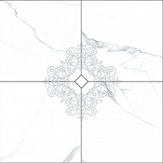 I Marmi Composizione Carrara Decor 4 pz Maxi 120x120