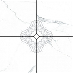 I Marmi Composizione Carrara Decor 4 pz Maxi 120x120