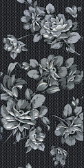 Аллегро черный декор цветы 20х40