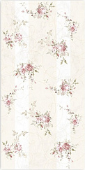 Amelie White (мелкая роза на полоске) 29,7x60