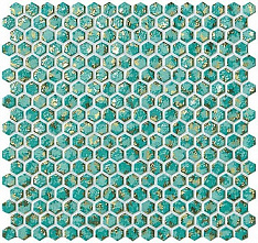 Dwell Hexagon Turquoise Gold 30x30