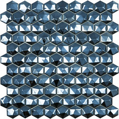 Мозаика Hex Diamond № 358D Черный (на сетке) 31,7x30,7